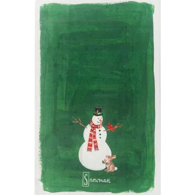 C & F Home C&f Home Snowman Alphabet Printed Kitchen Towel In Green