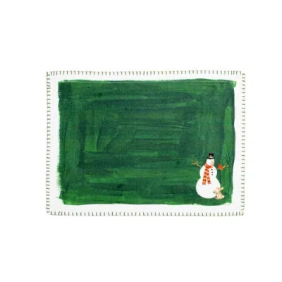 C & F Home C&f Home Snowman Alphabet Printed Placemats Set Of 6 Watercolor Green, 14" X 20"