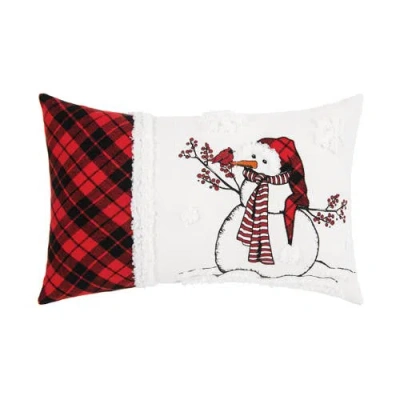 C & F Home C&f Home Snowman Embroidered Christmas Throw Pillow, 13" X 20" In White