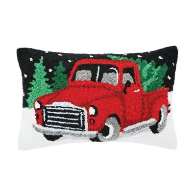 C & F Home Snowy Truck Hooked Throw Pillow