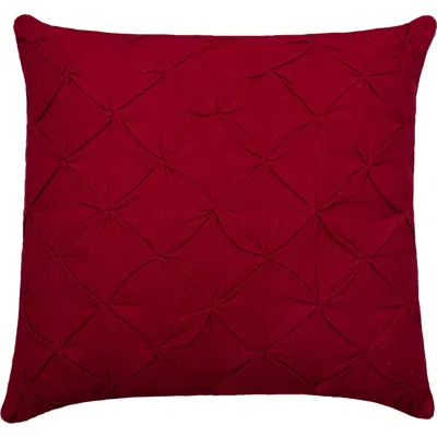 C & F Home C&f Home Solid Color Diamond Tuck Cotton Decorative Throw Pillow With Insert In Red