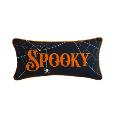 C & F Home Spooky Spider Web Pillow In Black;orange