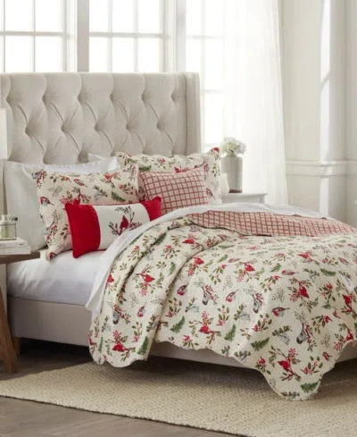 C & F Home C&f Home Sprig Birds Cardinal Christmas Cotton Quilt Set In Multi