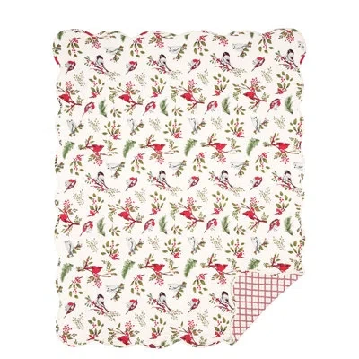C & F Home Sprig Birds Throw Blanket In Red