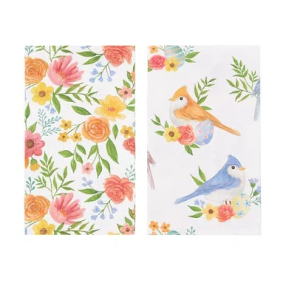 C & F Home C&f Home Spring Flora Bird Towel Set Of 2 In White