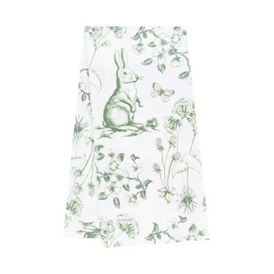 C & F Home C&f Home Spring Greens Easter Bunny Toile 100% Cotton Flour Sack Dishtowel