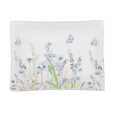 C & F Home C&f Home Spring Lavender And Butterflies Novelty Dinnerware Serving Plate 6.3" In White