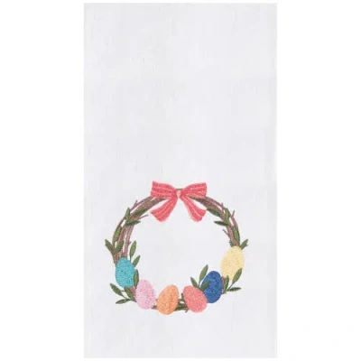 C & F Home C&f Home Springtime Easter Egg Wreath With Ribbon Kitchen And Bathroom Embroidered Hand Towel In Multi