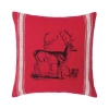 C & F Home C&f Home Stag Feed Sack Feed Sack Christmas Throw Pillow, 20" X 20" In Red
