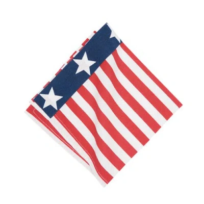 C & F Home C&f Home Stars And Stripes 4th Of July Patriotic Cotton Reversible Napkin Set Of 6 In Red