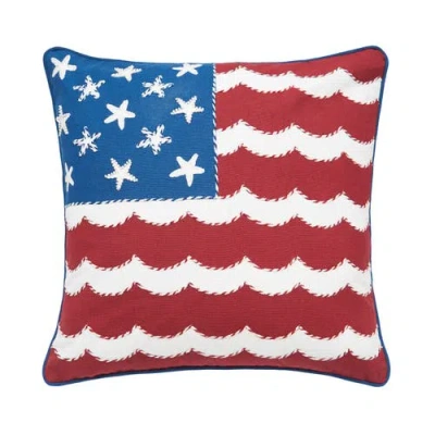 C & F Home C&f Home Stars & Stripes American Flag Waves 100% Cotton Accent Throw Pillow 18" X 18 In Multi