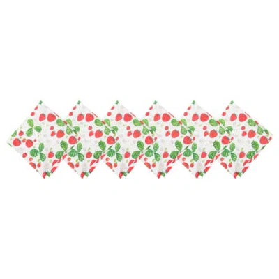 C & F Home C&f Home Strawberry Patch & Plaid Napkin Set Of 6 In Multi