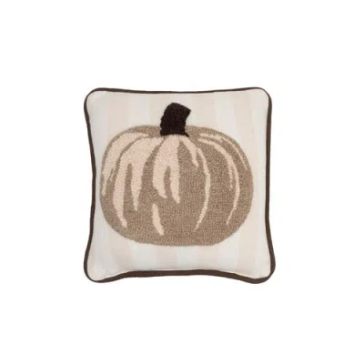 C & F Home C&f Home Tan Pumpkin Hooked Throw Pillow 12" X 12" In Brown
