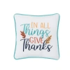 C & F Home C&f Home Thanksgiving "in All Give Thanks" Wheat Flowers Accent Small/petite Accent Pillow, 10" X 10 In Blue