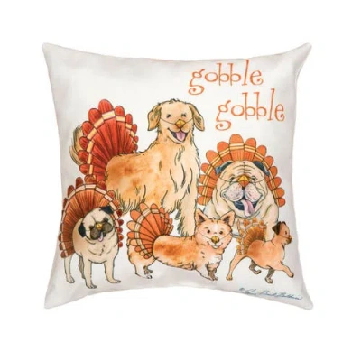 C & F Home C&f Home The Gobblers Dog Festive Turkeys Gobble Gobble Premium Indoor/outdoor Accent Throw Pillow,  In Multi