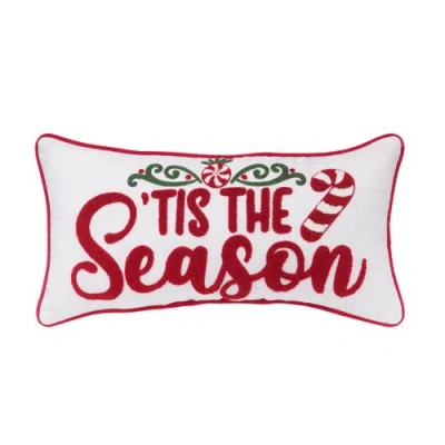 C & F Home C&f Home Tis The Season Candy Cane Christmas Throw Pillow, 10" X 20" In Red