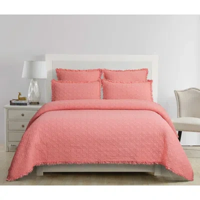C & F Home Trellis Pink Cotton Reversible Quilt Set