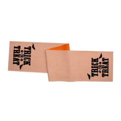 C & F Home C&f Home "trick Or Treat" Halloween Bats Reversible Striped Decorative Table Runner 14" X 72" In Neutral