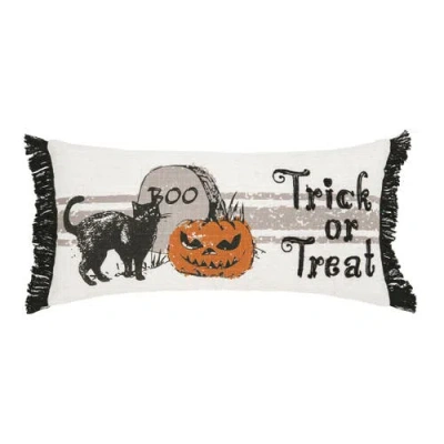 C & F Home C&f Home Trick Or Treat Halloween Printed Small/petite Accent Pillow, 10" X 20" In White
