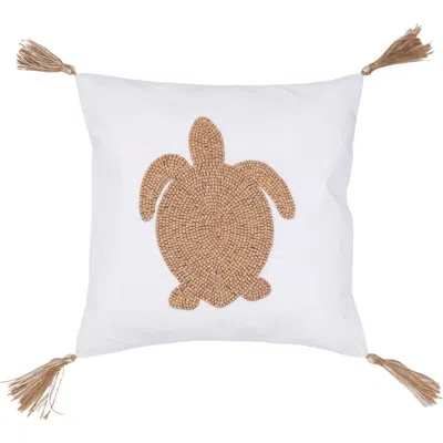 C & F Home C&f Home Turtle Handmade Wood Beaded Throw Pillow In Gold