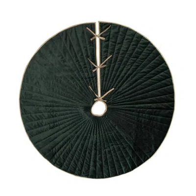 C & F Home C&f Home Velvet Splendor Tree Skirt In Green