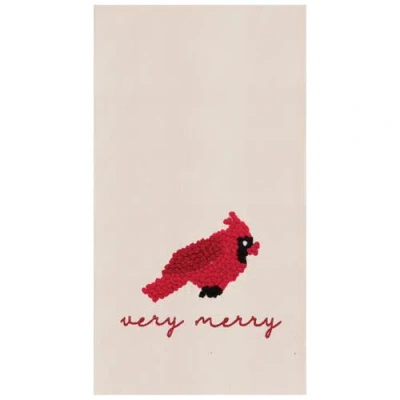 C & F Home C&f Home Very Merry Cardinal Embroidered Flour Sack Cotton Kitchen Towel In Neutral