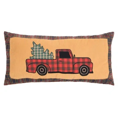 C & F Home Vintage Christmas Wild Wood For Truck Applique Pillow