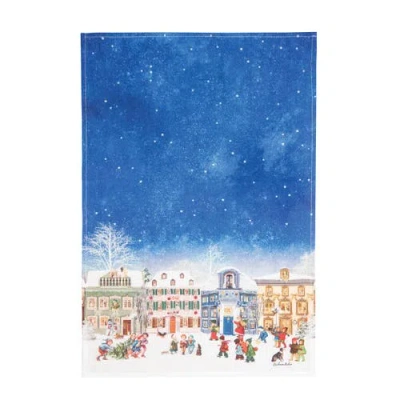 C & F Home C&f Home Vintage Houses With Kids Printed Flour Sack Kitchen Towel In Blue