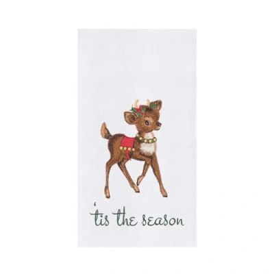C & F Home C&f Home Vintage Reindeer Towel In White