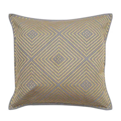 C & F Home C&f Home Virginia Embroidered Diamond Pattern Cotton Decorative Throw Pillow In Brown