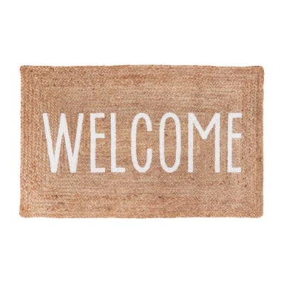 C & F Home C&f Home "welcome" 100% Jute Braided Indoor/outdoor Rug In Brown