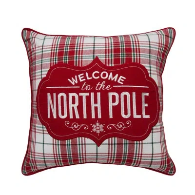 C & F Home Welcome North Pole Pillow In Red