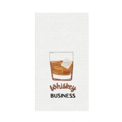 C & F Home C&f Home "whiskey Business" Waffle Weave Dishtowel In Brown