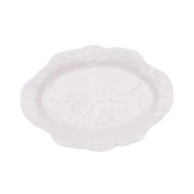 C & F Home C&f Home White Cabbage Leaf Large Serving Platter 15.76"