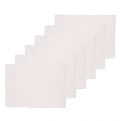 C & F Home C&f Home White Chindi Solid Color Machine Washable Placemats Set Of 6 In Neutral