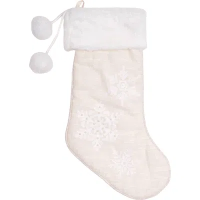 C & F Home C&f Home White Christmas Snowflake Stocking