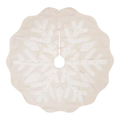 C & F Home C&f Home White Christmas Tree Skirt In Neutral