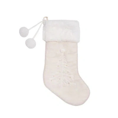 C & F Home C&f Home White Christmas Tree Stocking