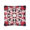 C & F Home C&f Home White Snowflake Plaid Knitted Cotton Christmas Accent Pillow, 12" X 12" In Red