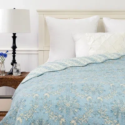 C & F Home Windsor Blue Cotton Reversible Quilt
