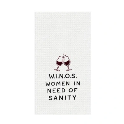 C & F Home C&f Home W.i.n.o.s. Fun Women Drink Phrases Embroidered Towel In Multi
