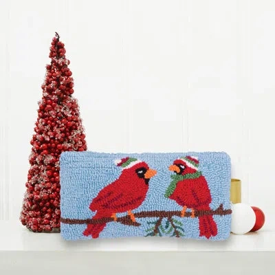 C & F Home Winter Cardinal Hooked Petite Christmas Holiday Throw Pillow
