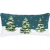 C & F Home C&f Home Winter Forest Hooked Throw Pillow, 12" X 24" In Green