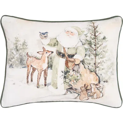 C & F Home C&f Home Winter Santa & Animals Throw Pillow, 14" X 18" In Neutral