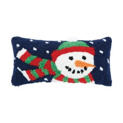C & F Home C&f Home Winter Snowman Hooked Christmas Throw Pillow, 6" X 12" In Blue