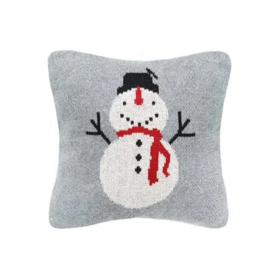 C & F Home C&f Home Winter Snowman Knitted Small/petite Accent Pillow, 10" X 10" Christmas In Gray
