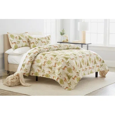 C & F Home Winter Yellow Cotton Reversible Quilt Set In Yellow,red