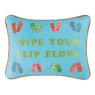 C & F Home Wipe Your Flip Flops Embroidered Throw Pillow In Blue