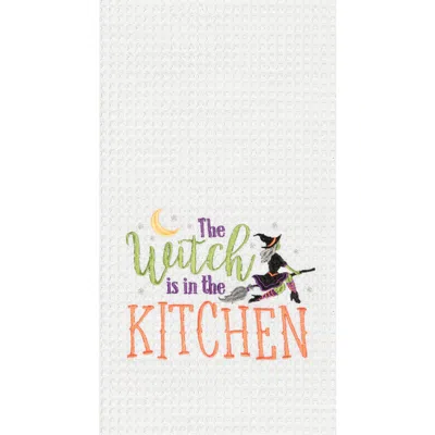 C & F Home C&f Home Witch Is In The Kitchen Halloween Cotton Embroidered Waffle Weave Kitchen Towel In White