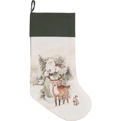 C & F Home C&f Home Woodland Santa Stocking In Green